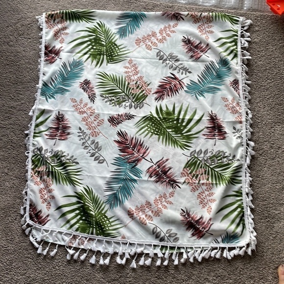 Shein Tropical Print Wrap Scarf - Picture 3 of 6